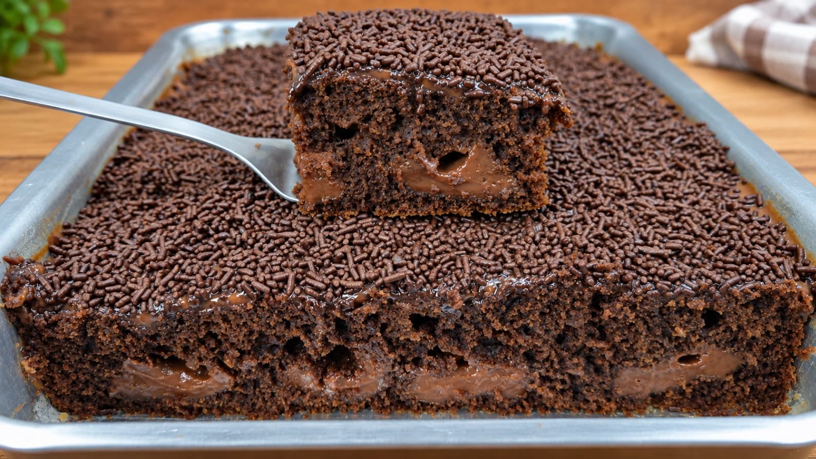 Bolo Brigadeiro que já sai Recheado do Forno