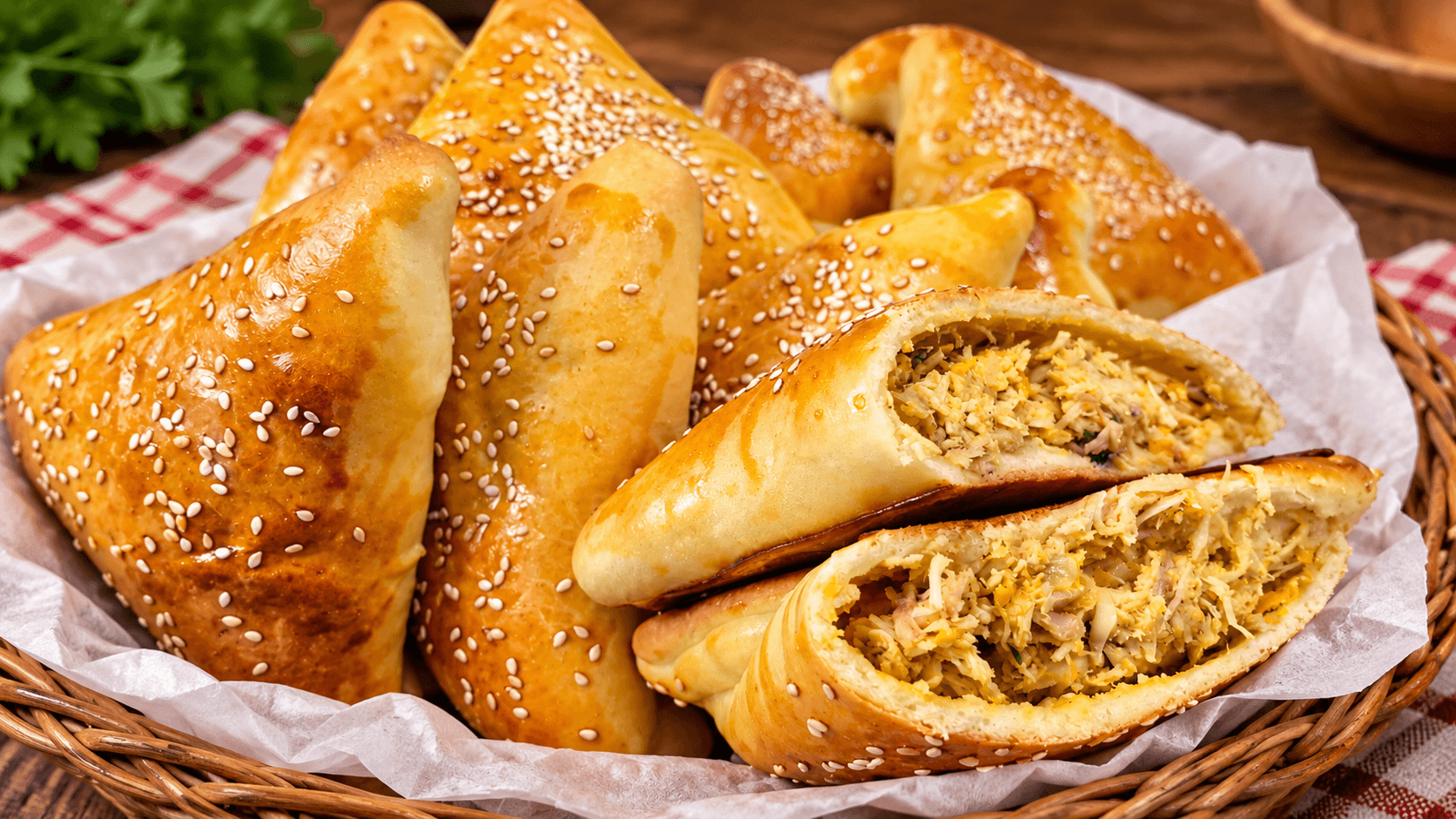 Esfirras Fechadas de Frango