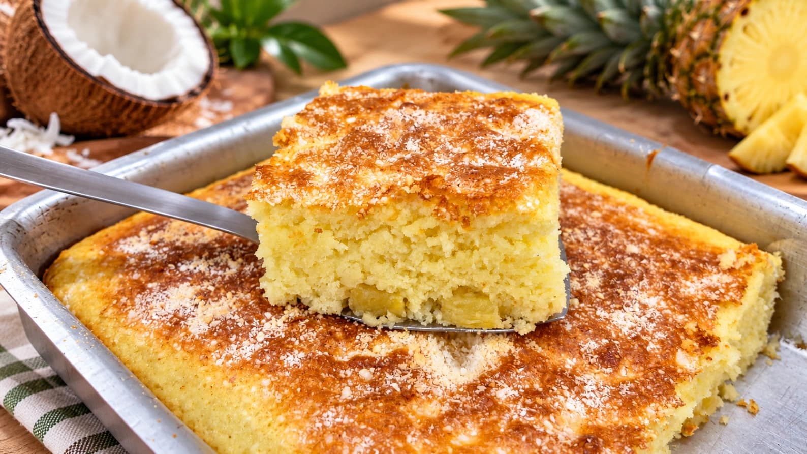 Bolo Cocada com Abacaxi sem Farinha